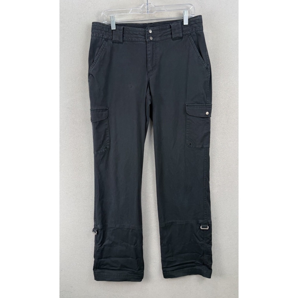 Columbia Womens Size 8 Black Omni Shield Cargo Hiking Roll Up Capri Pants UPF